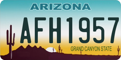 AZ license plate AFH1957