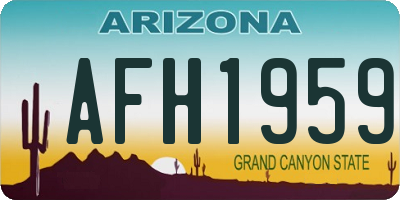 AZ license plate AFH1959