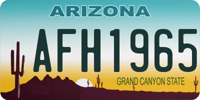 AZ license plate AFH1965
