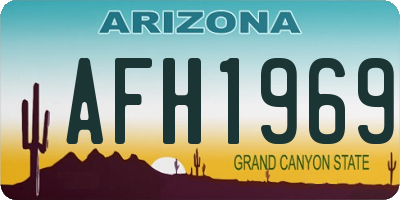 AZ license plate AFH1969