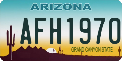 AZ license plate AFH1970