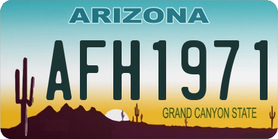 AZ license plate AFH1971