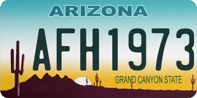 AZ license plate AFH1973