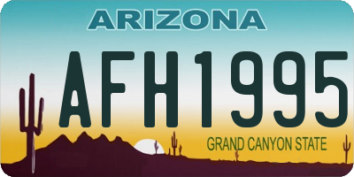AZ license plate AFH1995