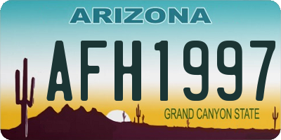 AZ license plate AFH1997