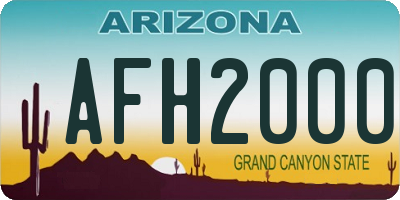 AZ license plate AFH2000