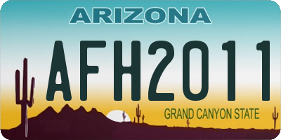 AZ license plate AFH2011