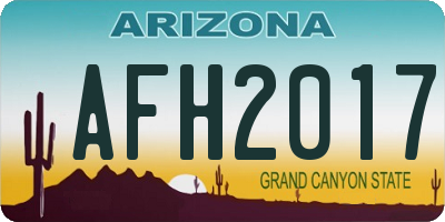 AZ license plate AFH2017