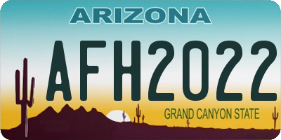 AZ license plate AFH2022