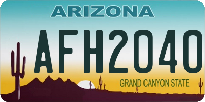 AZ license plate AFH2040