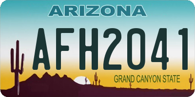 AZ license plate AFH2041