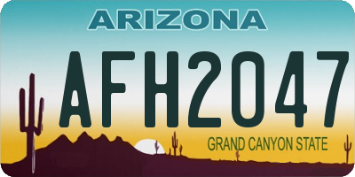 AZ license plate AFH2047