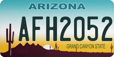 AZ license plate AFH2052