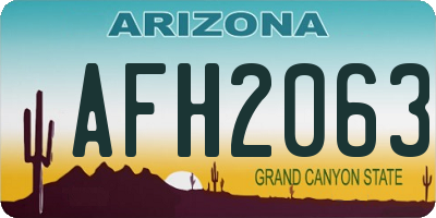 AZ license plate AFH2063