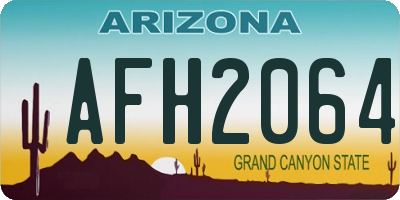 AZ license plate AFH2064