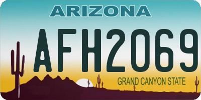 AZ license plate AFH2069