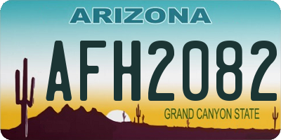 AZ license plate AFH2082
