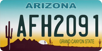 AZ license plate AFH2091