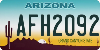 AZ license plate AFH2092