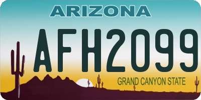 AZ license plate AFH2099