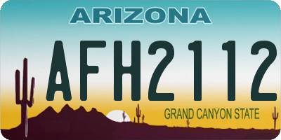 AZ license plate AFH2112