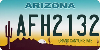 AZ license plate AFH2132
