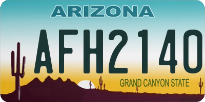 AZ license plate AFH2140