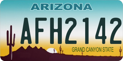 AZ license plate AFH2142