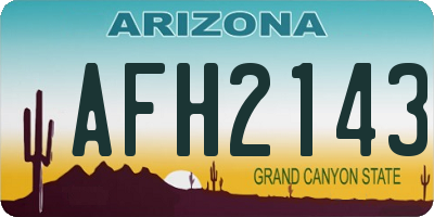 AZ license plate AFH2143