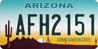 AZ license plate AFH2151