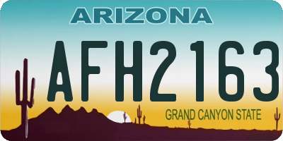 AZ license plate AFH2163