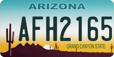 AZ license plate AFH2165
