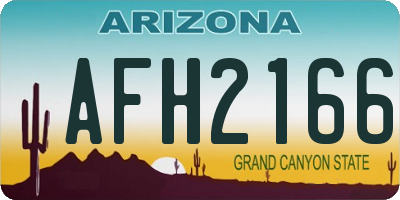 AZ license plate AFH2166