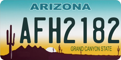 AZ license plate AFH2182
