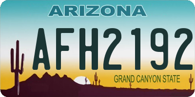 AZ license plate AFH2192