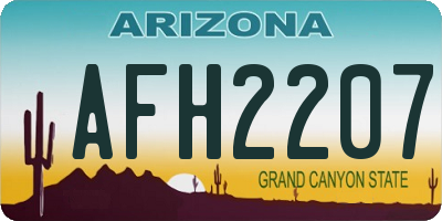 AZ license plate AFH2207