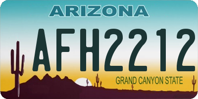 AZ license plate AFH2212