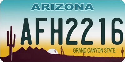 AZ license plate AFH2216