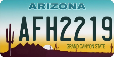 AZ license plate AFH2219