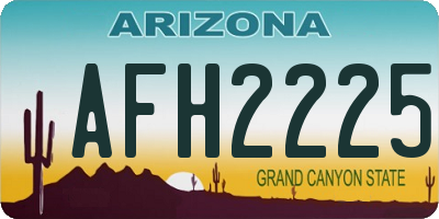 AZ license plate AFH2225