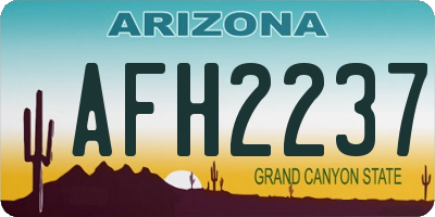 AZ license plate AFH2237