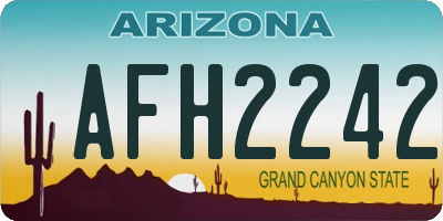 AZ license plate AFH2242