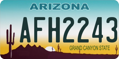 AZ license plate AFH2243