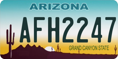 AZ license plate AFH2247