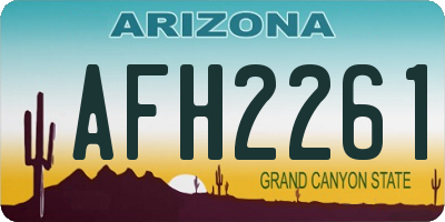 AZ license plate AFH2261