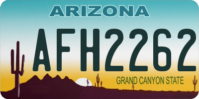 AZ license plate AFH2262