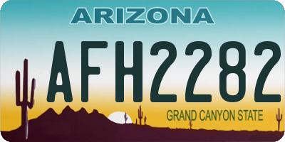 AZ license plate AFH2282