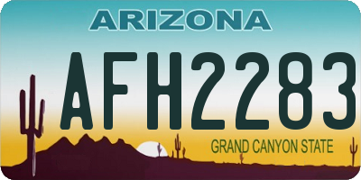 AZ license plate AFH2283
