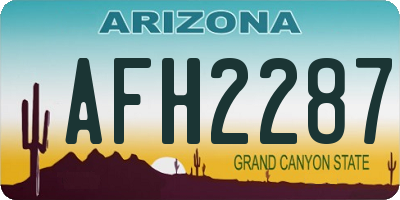 AZ license plate AFH2287