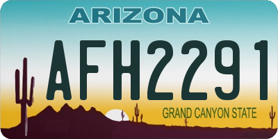 AZ license plate AFH2291